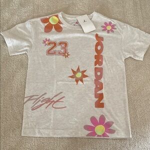 Girls jordan flowered flight tee